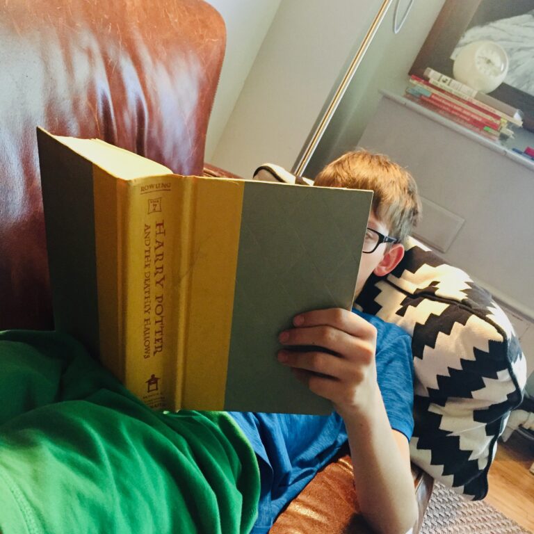 a boy reading